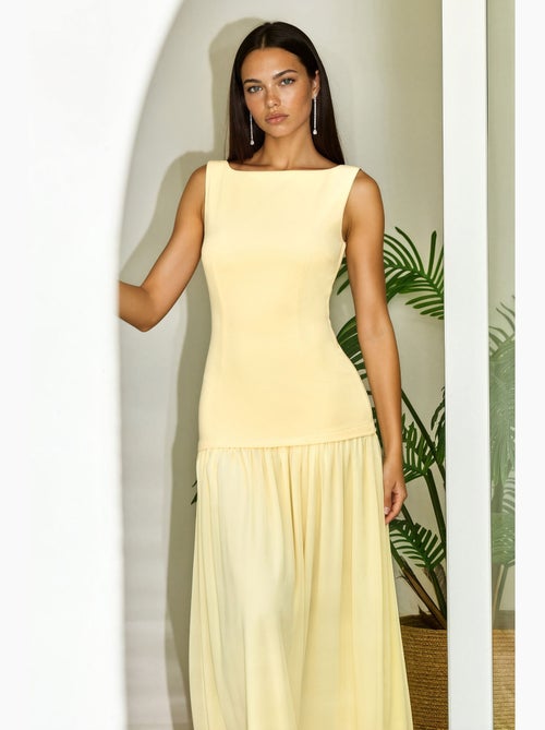 Robe longue à encolure bateau et fermeture éclair hiccup - Kiabi