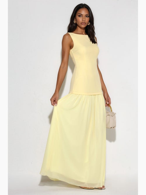 Robe longue à encolure bateau et fermeture éclair hiccup - Kiabi