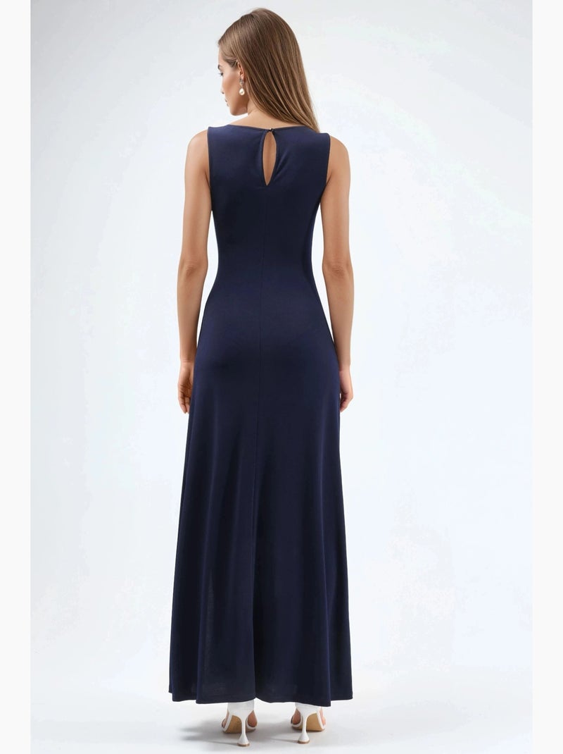 Robe longue à encolure bateau hiccup Bleu marine - Kiabi
