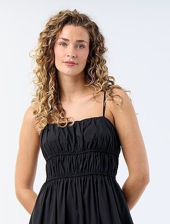 Robe longue à étage unie