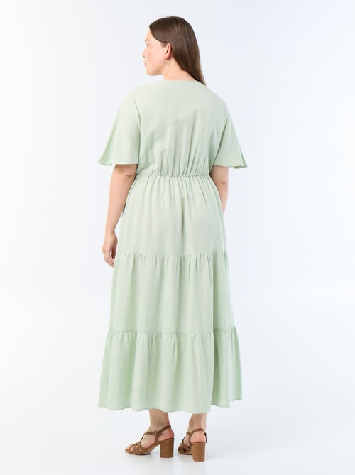Robe longue à étages coupe portefeuille - Kiabi