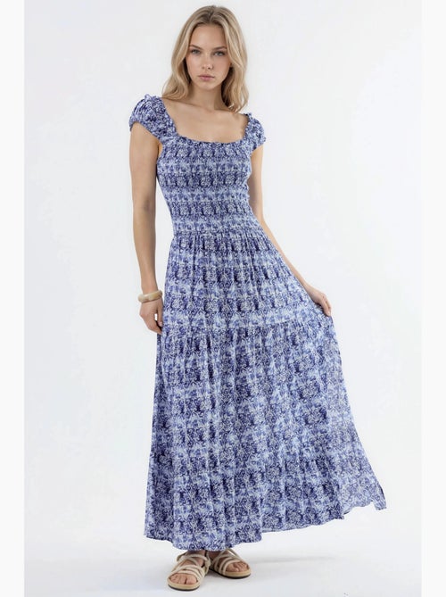Robe longue à imprimé paisley et col carré busem - Kiabi
