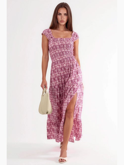 Robe longue à imprimé paisley et col carré busem - Kiabi