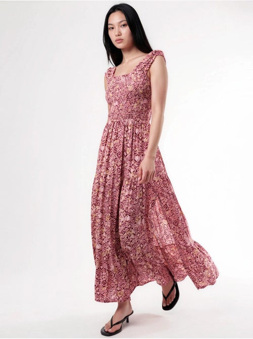 Robe longue à imprimé paisley et col carré busem - Kiabi