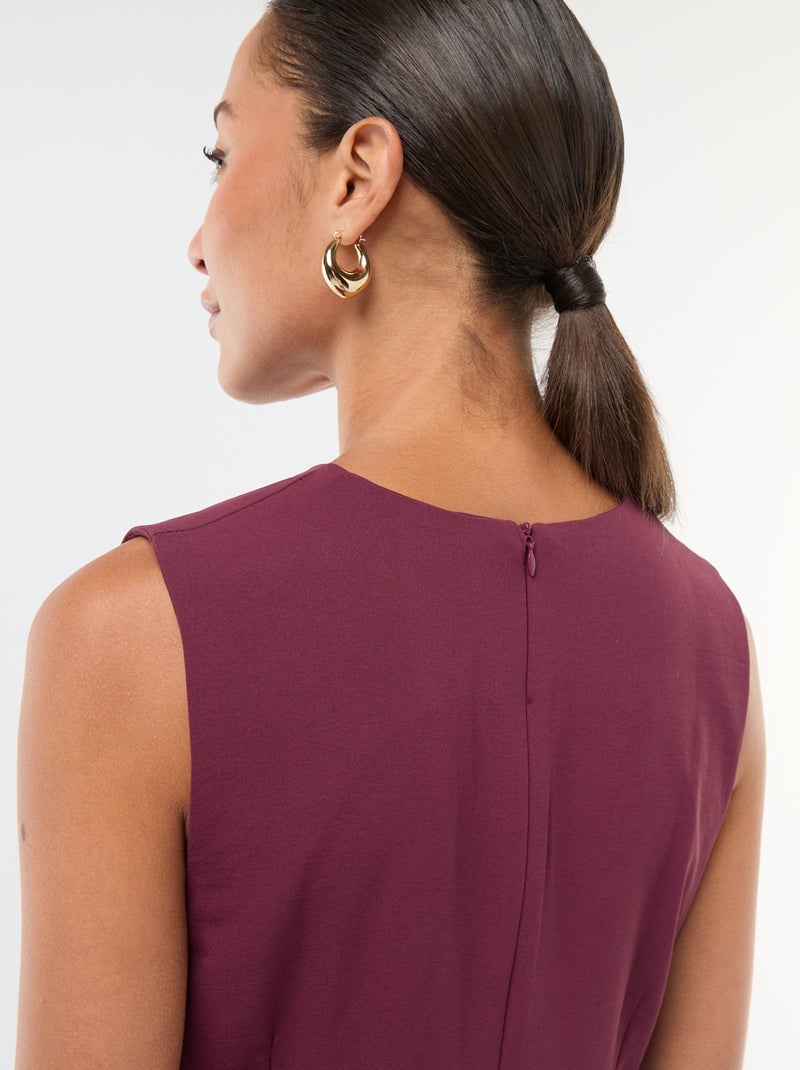 Robe longue à la coupe drapée avec bijou fantaisie à la taille Rouge - Kiabi