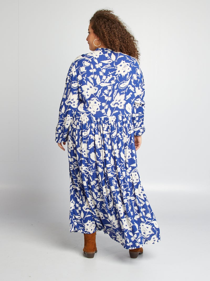 Robe longue à motif Bleu - Kiabi