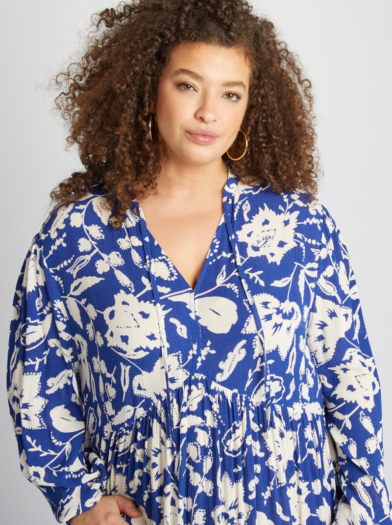 Robe longue à motif Bleu - Kiabi