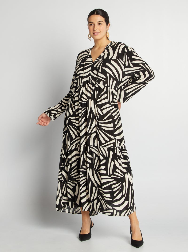 Robe longue à motif NOIR - Kiabi