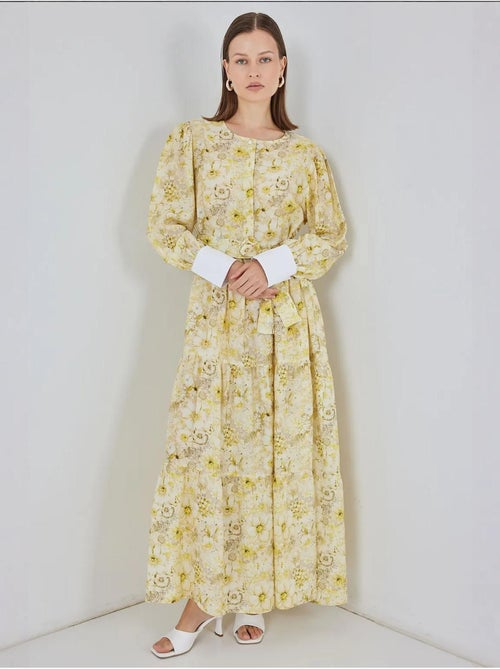 Robe longue à motifs avec fermeture boutonnée bdart - Kiabi