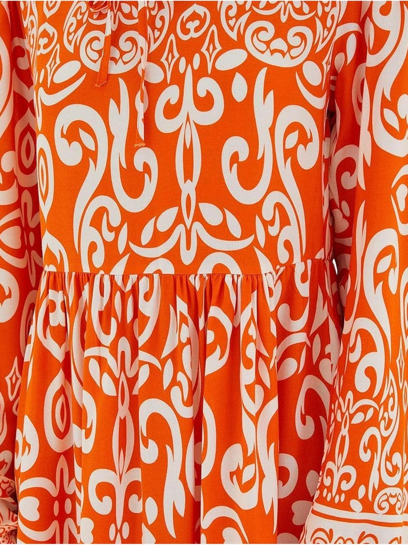 Robe longue à motifs bdart Orange - Kiabi