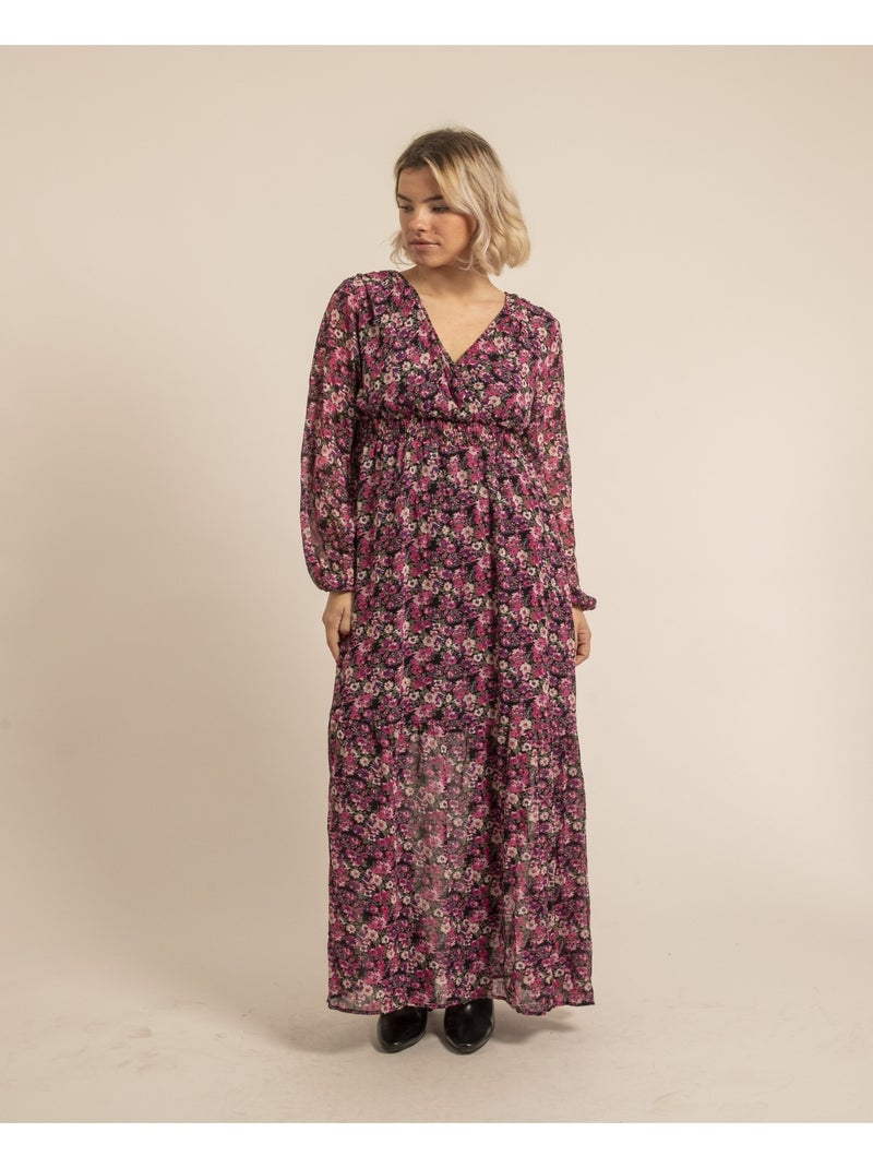 Robe longue à motifs ignacia Rose - Kiabi