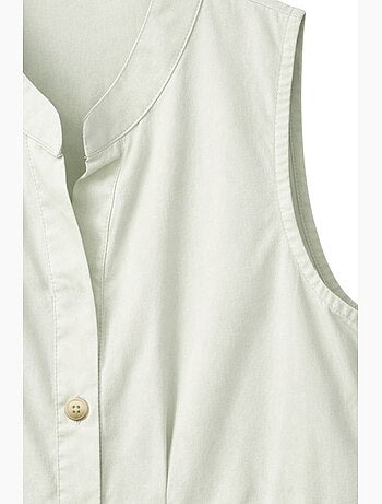 Robe longue à volants et col boutonné mixray