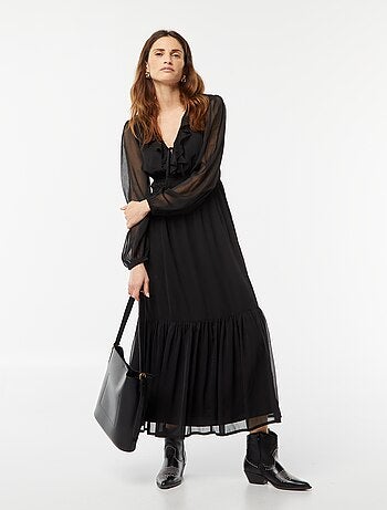 Robe longue à volants