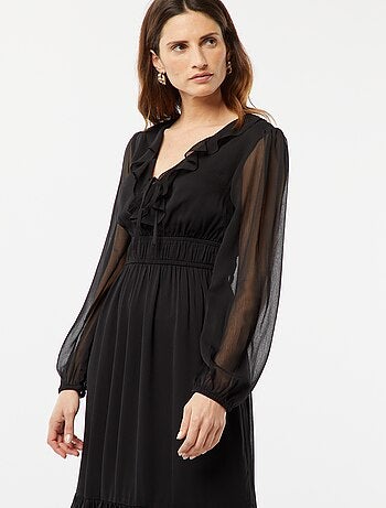 Robe longue à volants