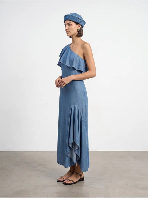 Robe longue asymétrique à une manche dilvin - Kiabi Robe longue asymétrique à une manche dilvin - Kiabi