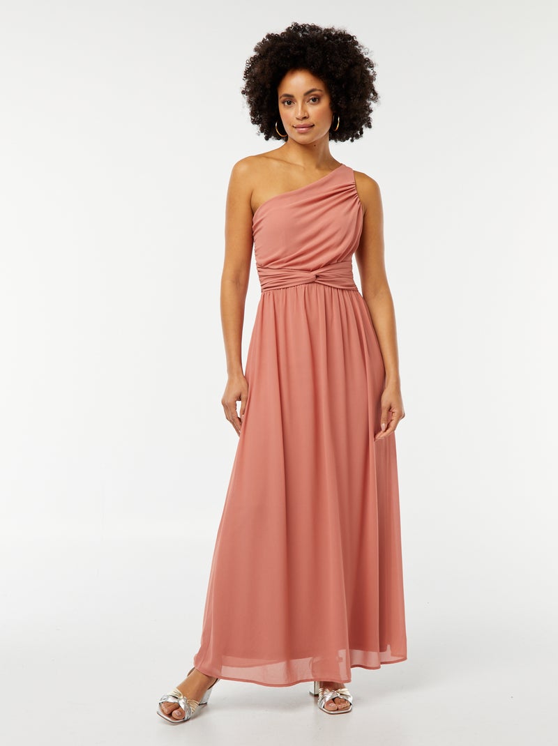Robe longue asymétrique avec effet drapé à l'avant ROSE - Kiabi