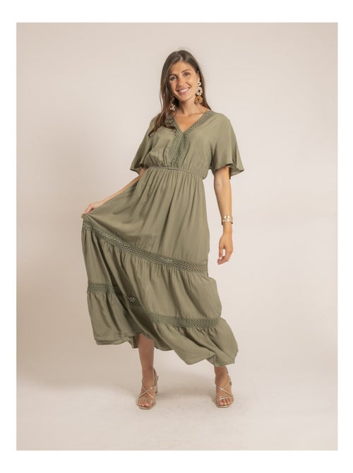 Robe longue avec broderies ireane - Kiabi Robe longue avec broderies ireane - Kiabi