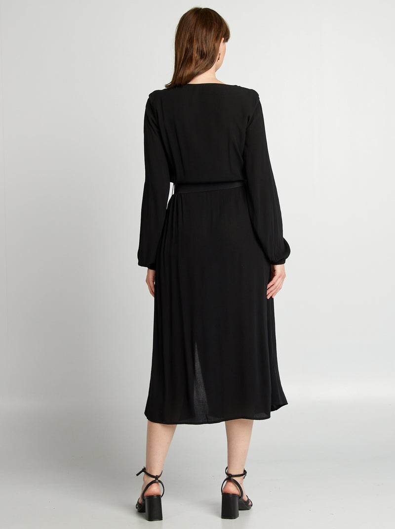 Robe longue avec ceinture noir - Kiabi