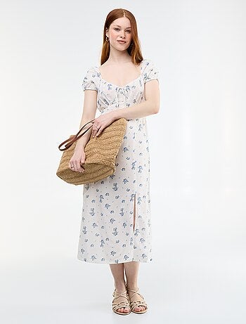 Robe longue avec col bardot