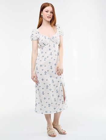 Robe longue avec col bardot