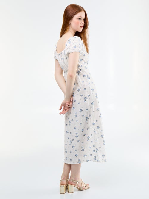 Robe longue avec col bardot - Kiabi