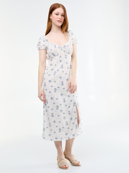 Robe longue avec col bardot - Kiabi