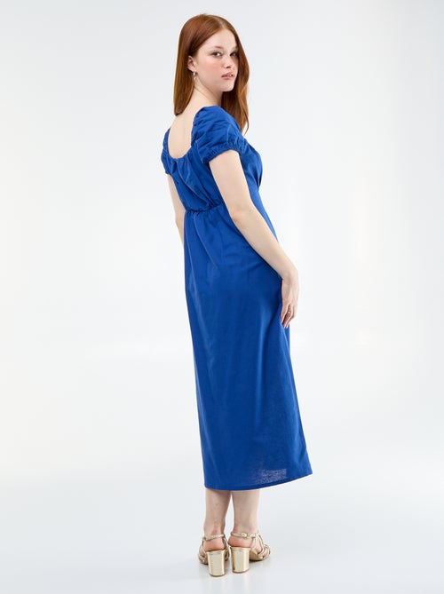 Robe longue avec col bardot - Kiabi