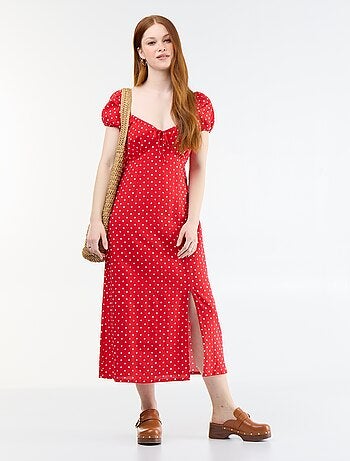 Robe longue avec col bardot