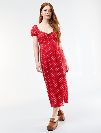 Robe longue avec col bardot