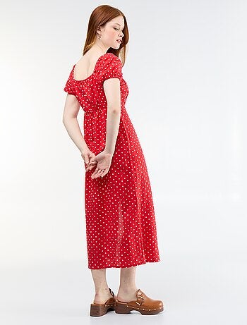 Robe longue avec col bardot