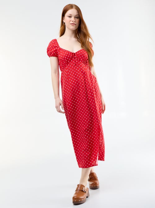 Robe longue avec col bardot - Kiabi