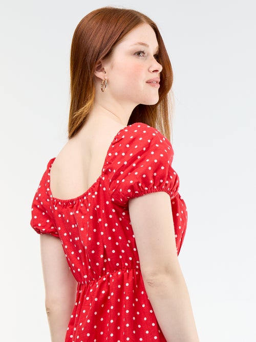 Robe longue avec col bardot - Kiabi