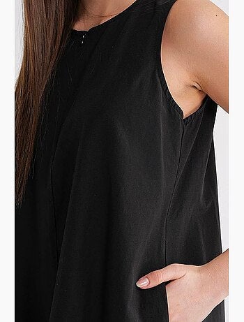 Robe longue avec col pointu et volants mixray