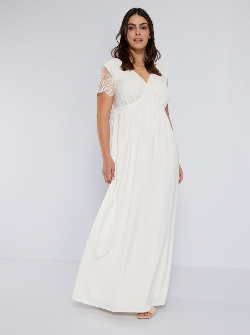 Robe d'hiver en dentelle noire femme A15 - Marron - Adulte Marron