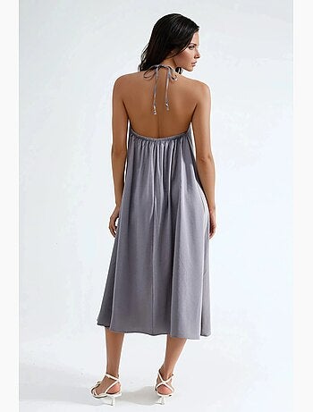 Robe longue avec détail drapé busem