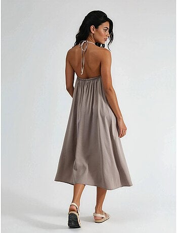 Robe longue avec détail drapé busem
