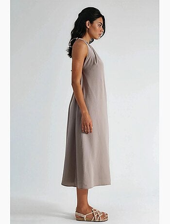 Robe longue avec détail drapé busem