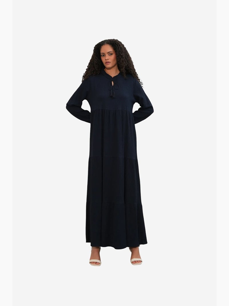 Robe longue avec détail nœud bdart Bleu marine - Kiabi