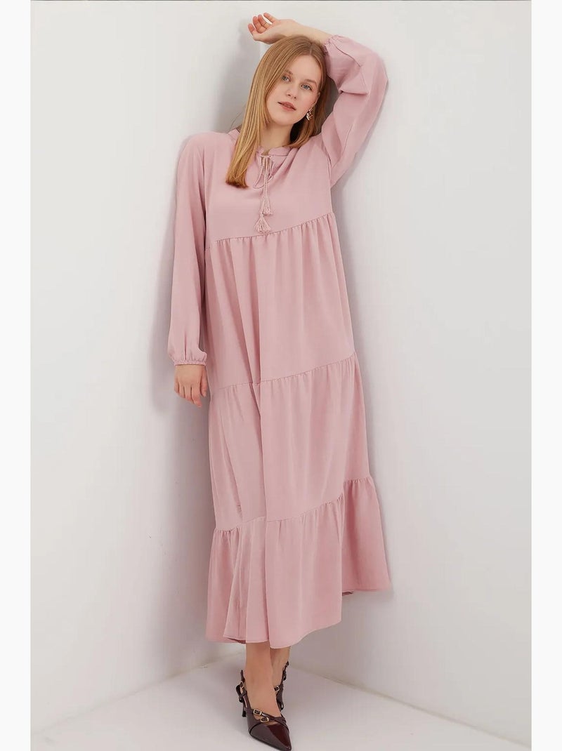 Robe longue avec détail nœud bdart Rose pâle - Kiabi
