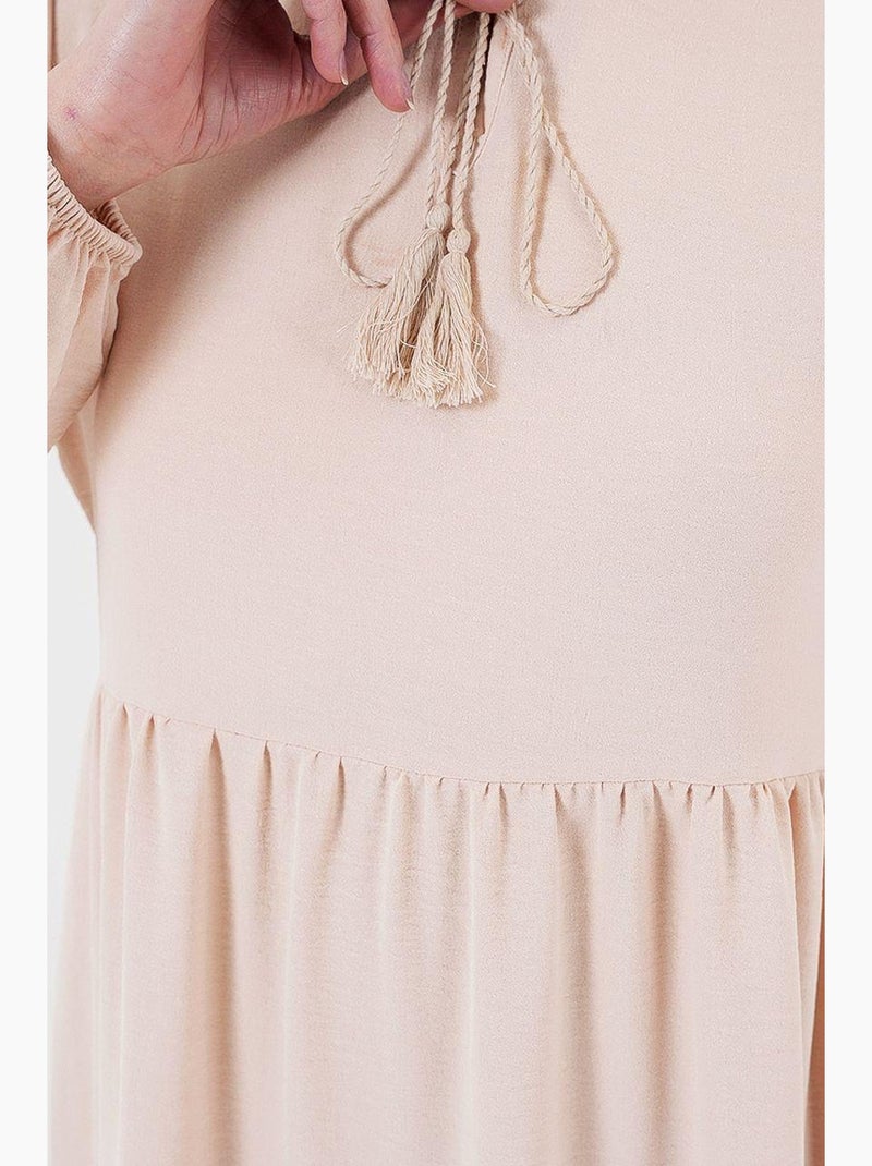 Robe longue avec détail nœud bdart Vieux rose - Kiabi