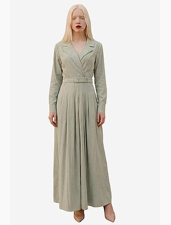 Robe longue avec fermeture à nouer et ceinture my fashion