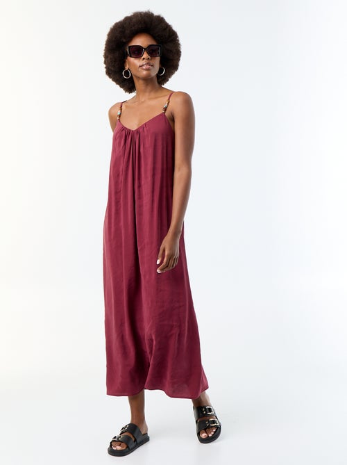 Robe longue avec fines bretelles à perles - Kiabi Robe longue avec fines bretelles à perles - Kiabi