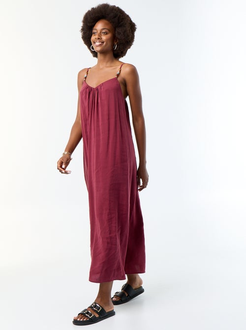 Robe longue avec fines bretelles à perles - Kiabi Robe longue avec fines bretelles à perles - Kiabi