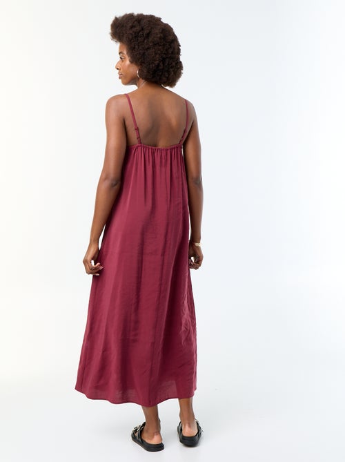Robe longue avec fines bretelles à perles - Kiabi Robe longue avec fines bretelles à perles - Kiabi