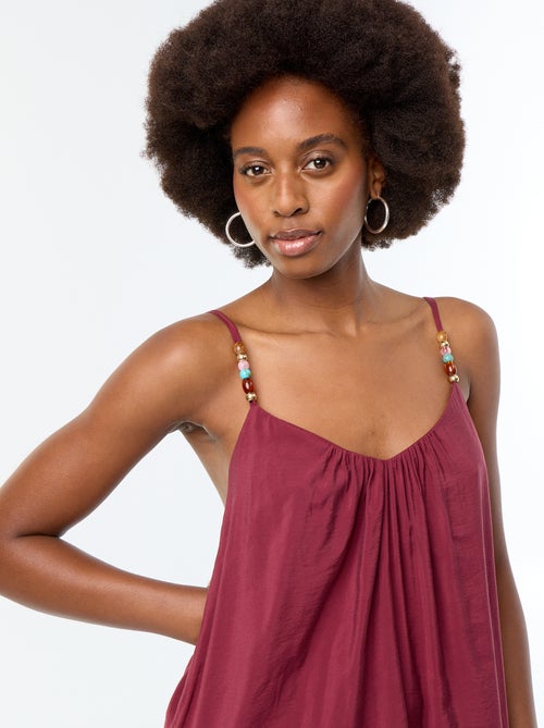 Robe longue avec fines bretelles à perles - Kiabi Robe longue avec fines bretelles à perles - Kiabi