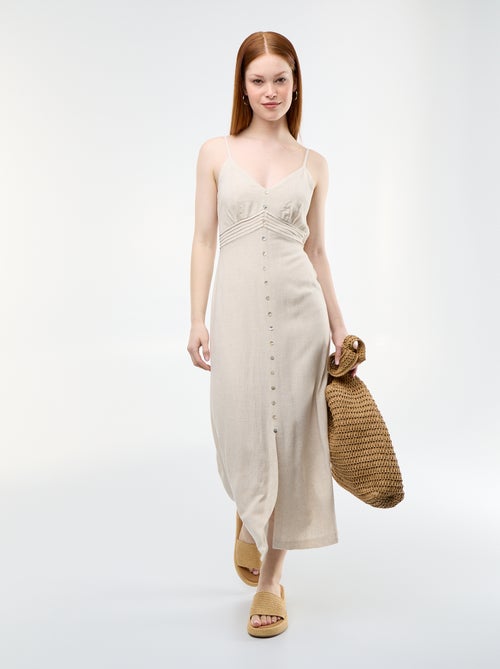 Robe longue avec fines bretelles ajustables - Kiabi