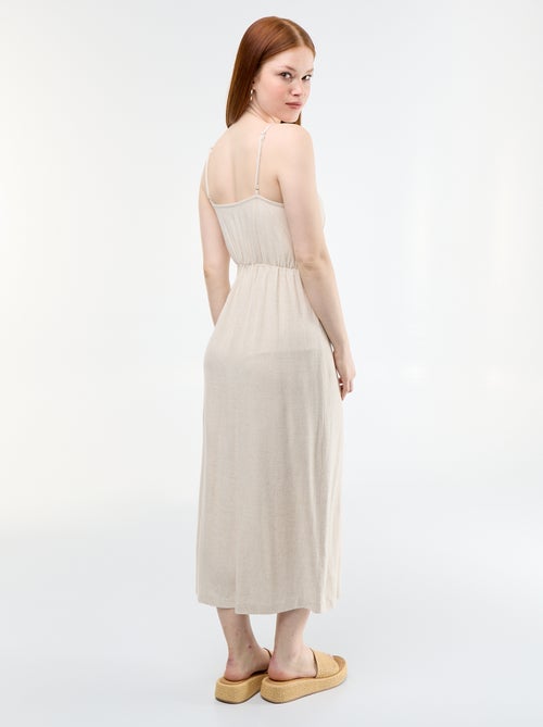 Robe longue avec fines bretelles ajustables - Kiabi