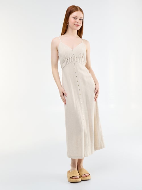 Robe longue avec fines bretelles ajustables - Kiabi