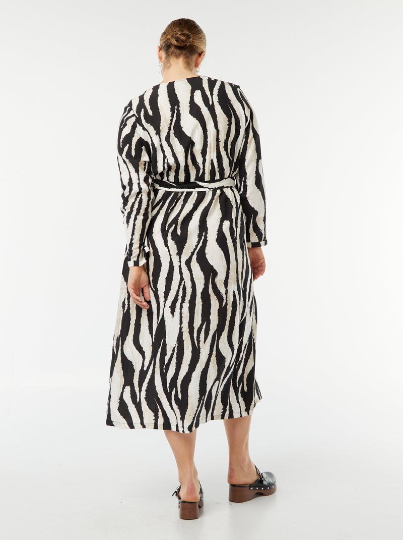 Robe longue avec ouverture entièrement boutonnée BEIGE - Kiabi