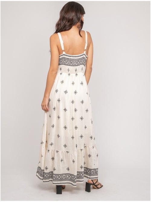 Robe longue bretelles avec motif ilkanie - Kiabi Robe longue bretelles avec motif ilkanie - Kiabi